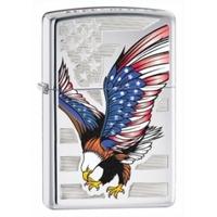 Zippo Eagle Flag High Polish Chrome Windproof Lighter