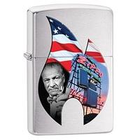 zippo flame collage brushed chrome regular lighter