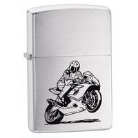 zippo motorcycle lighter brushed chrome