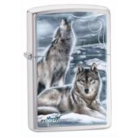 Zippo Mazzi Winter Wolves Brushed Chrome Windproof Lighter