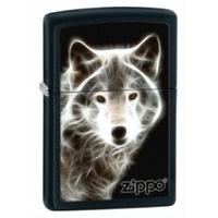 Zippo White Wolf Black Matte Windproof Lighter