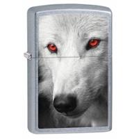 Zippo Wolf With Red Eyes Street Chrome Lighter