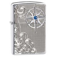 zippo nautical waves armour case high polished chrome windproof lighte ...