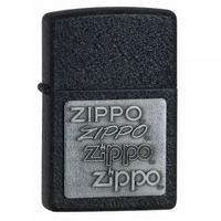 zippo pewter emblem black crackle windproof lighter