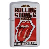 zippo rolling stones made in england satin chrome regular lighter