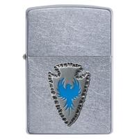 zippo arrowhead emblem street chrome regular lighter