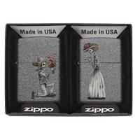 Zippo Day of The Dead Skulls Iron Stone Regular Lighter Set