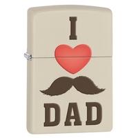 zippo unisex i love dad regular wind proof lighter cream matte