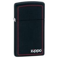 zippo slim with logo amp boarder black matte windproof lighter