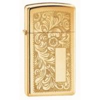 Zippo Slim Venetian High Polished Brass Lighter