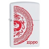 Zippo Dragon Stamp White Matte Lighter