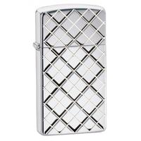 Zippo Unisex Slim Armor Argyle High Polished Chrome