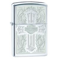 Zippo Harley Davidson Cross High Polish Chrome Regular Lighter