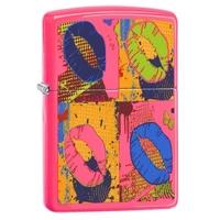 zippo pop lips neon pink regular lighter