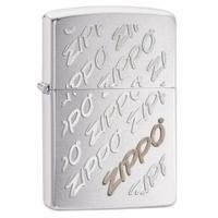 Zippo Script Brushed Chrome Lighter