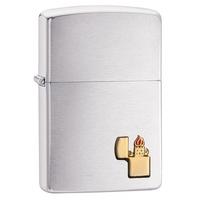 zippo emblem brushed chrome regular lighter