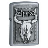 zippo bull skull emblem street chrome windproof lighter