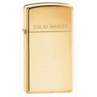 Zippo Slim With \'Solid Brass\' On The Lid High Polished Brass Windproof Lighter