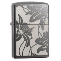 zippo flowers classic black ice