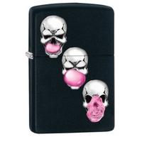 zippo bubblegum skulls classic black matte