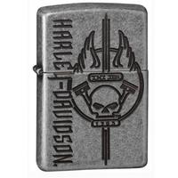 zippo harley davidson antique silver plate