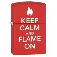 zippo keep calm and fame on red matte windproof lighter