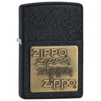 zippo brass emblem back crackle windproof lighter