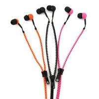 zip earphones pinkblack