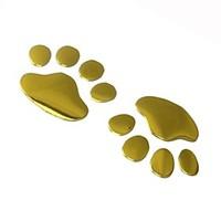 ZIQIAO 2pcs/ Lot Stylish Silver Funny Bear Paw Pet Animal Footprint Emblem 3D Car Stickers Auto Accessories