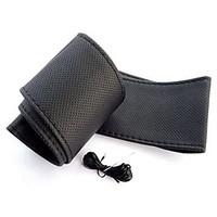 ZIQIAO Universal Anti-slip Breathable PU Leather DIY Car Auto Steering Wheel Cover Case With Needles (37~38cm)