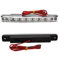 ZIQIAO 2X Super Bright White 8 LED DRL Car Daytime Running Light Head Lamp
