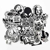 ziqiao 100 pcs black and white cool diy stickers for car skateboard la ...