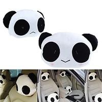 ZIQIAO 1 Pair Cute Lovely Panda Pattern Car Seat Neck / Head Pillow Soft Back Cushion Headrest Neck Pillow