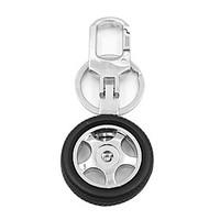 ZIQIAO Creative Wheel Hub Design Metal Keychain Car Key Chain Key Ring Cool Gift for Man