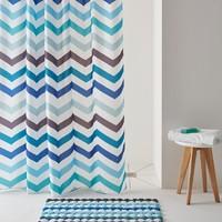 Zigzag Multi-coloured Printed Shower Curtain.