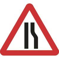 Zintec 600mm Triangular Road Narrows Right Road Sign C/W Frame