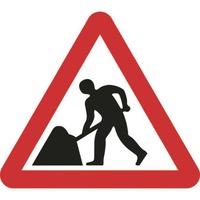 zintec 600mm triangular men at work road sign cw relevant frame