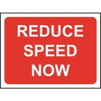 Zintec 600 x 450mm Reduce Speed Now Road Sign C/W Relevant Frame