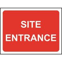 Zintec 600 x 450mm Site Entrance Road Sign C/W Relevant Frame