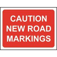 zintec 600x450mm caution new road markings road sign cw frame