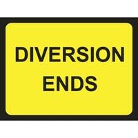 Zintec 600 x 450mm Diversion Ends Road Sign C/W Relevant Frame