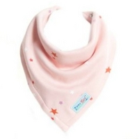 Zippy Absorbent bandana bib - Light Pink with Stars