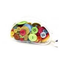 Zip Up Case of Assorted Buttons Tropical