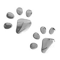 ZIQIAO 2pcs/ Lot Stylish Silver Funny Bear Paw Pet Animal Footprint Metal Emblem 3D Car Stickers Auto Accessories