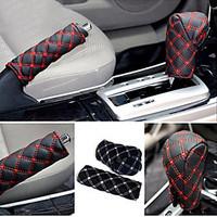 ZIQIAO Hand Brake Case Gear Shift Case Car Interior Accessory 2PCS/Set