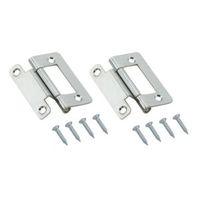 Zinc Effect Metal Cranked Flush Hinge Pack of 2