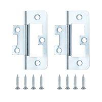 zinc effect metal flush hinge pack of 2