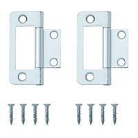 zinc effect metal flush hinge pack of 8