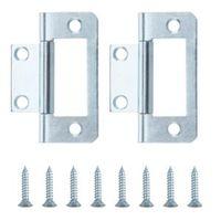 Zinc Effect Metal Flush Hinge Pack of 2