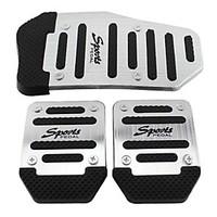 ZIQIAO 3 Pcs Aluminium Alloy Racing Sports Manual Automobiles Non-Slip Foot Pedals